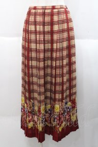 INGEBORG / セットアップスカート  チェックブーケブラウン I-25-10-18-093-LO-SK-SA-ZS