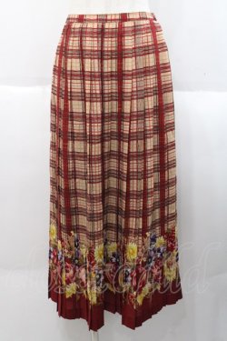 画像1: INGEBORG / セットアップスカート  チェックブーケブラウン I-25-10-18-093-LO-SK-SA-ZI