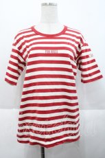画像1: PINK HOUSE / ボーダー半袖Tシャツ L レッド I-25-10-18-021-LO-TS-SA-ZT239 (1)