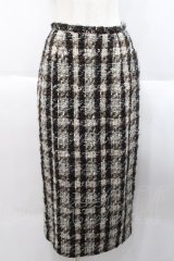 INGEBORG / ツイードペンシルスカート M ブラウン I-25-10-18-096-LO-SK-SA-ZI