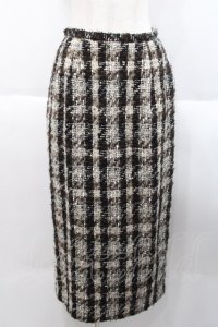 INGEBORG / ツイードペンシルスカート M ブラウン I-25-10-18-096-LO-SK-SA-ZI