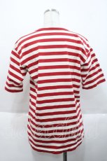 画像2: PINK HOUSE / ボーダー半袖Tシャツ L レッド I-25-10-18-021-LO-TS-SA-ZT239 (2)