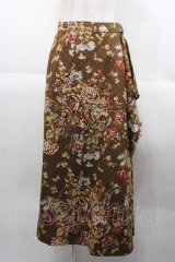 INGEBORG / セットアップスカート  フラワーブラウン白 I-25-10-18-102-LO-SK-SA-ZI