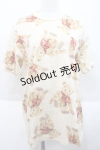MEN'S KANEKO ISAO / テディベアptTシャツ  ベージュ I-25-10-18-022-LO-TS-SA-ZI