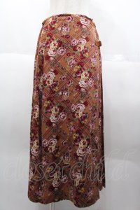 INGEBORG / チェック花柄キルト風スカート  ブラウン I-25-10-18-118-LO-SK-SA-ZI