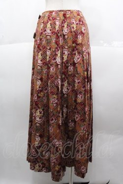画像2: INGEBORG / チェック花柄キルト風スカート  ブラウン I-25-10-18-118-LO-SK-SA-ZI