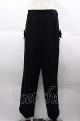 INGEBORG / サイドリボンボタンパンツ M 黒 I-25-10-18-119-LO-PA-SA-ZS