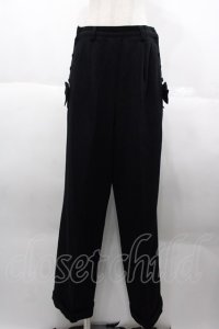 INGEBORG / サイドリボンボタンパンツ M 黒 I-25-10-18-119-LO-PA-SA-ZS