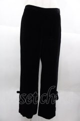 INGEBORG / ベルベットパンツ  黒 I-25-10-18-123-LO-PA-SA-ZS
