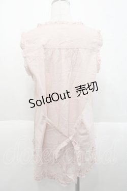 画像2: PINK HOUSE / ミニリボン&スカラップフリルノースリーブチュニック  ピンク I-25-10-18-031-LO-TO-SA-ZI
