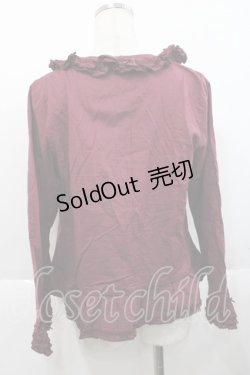 画像2: PINK HOUSE / ミニリボン&フリルブラウス  ワイン I-25-10-18-032-LO-BL-SA-ZI