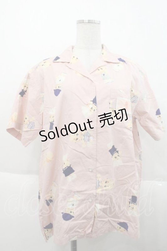 画像1: PINK HOUSE / キューピーpt開襟シャツ M ピンク I-25-10-18-037-LO-BL-SA-ZT198 (1)