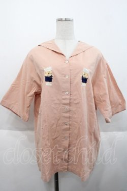 画像1: PINK HOUSE / キューピー刺繍セーラー半袖ブラウス  ピンク I-25-10-18-038-LO-BL-SA-ZI