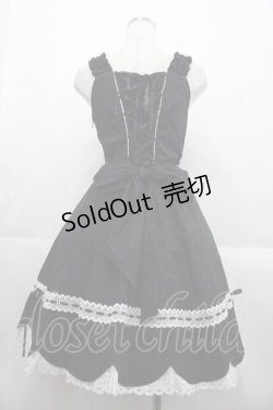 画像2: BABY,THE STARS SHINE BRIGHT / 裾スカラップジャンパースカート  黒Ｘ白 I-25-10-21-038-BA-SK-SA-ZI