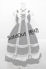 BABY,THE STARS SHINE BRIGHT / ベビードールジャンパースカート  黒ｘ白 I-25-10-21-039-BA-OP-SA-ZI