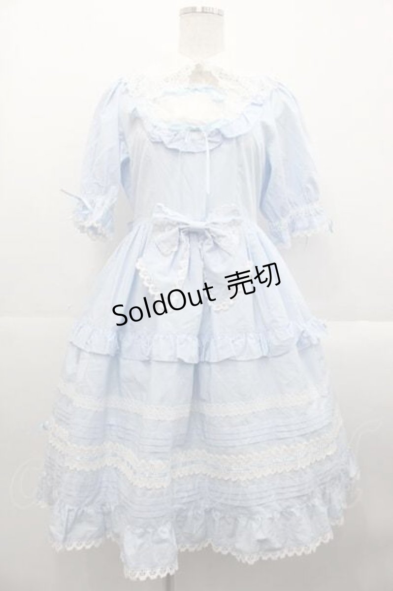 画像1: BABY,THE STARS SHINE BRIGHT / ジェノワーズワンピース  サックスＸ白 I-25-10-21-042-BA-OP-SA-ZI (1)