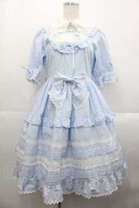 BABY,THE STARS SHINE BRIGHT / ジェノワーズワンピース  サックスＸ白 I-25-10-21-042-BA-OP-SA-ZI