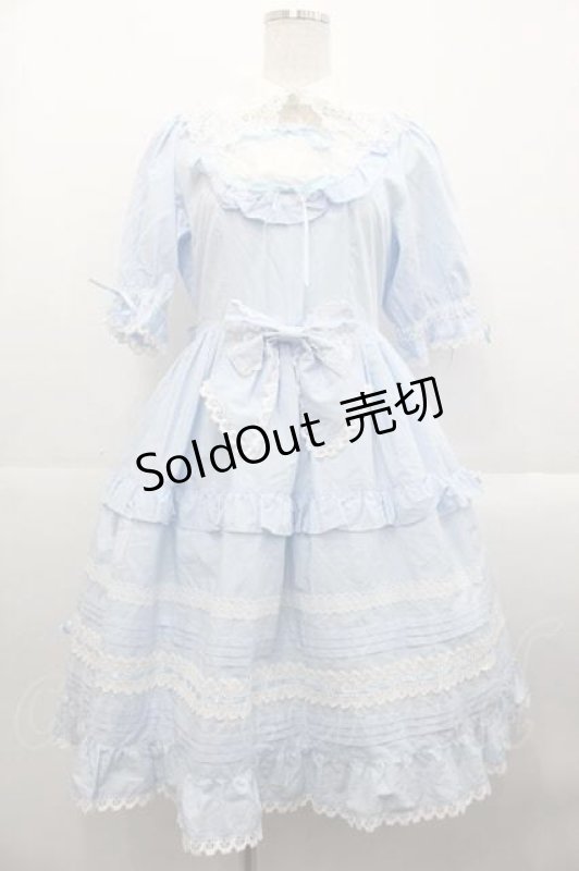 画像1: BABY,THE STARS SHINE BRIGHT / ジェノワーズワンピース  サックスＸ白 I-25-10-21-042-BA-OP-SA-ZI (1)