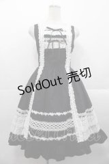 BABY,THE STARS SHINE BRIGHT / レースフリルジャンパースカート  黒Ｘ白 I-25-10-21-043-BA-OP-SA-ZI