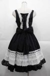 画像2: BABY,THE STARS SHINE BRIGHT / レースフリルジャンパースカート  黒Ｘ白 I-25-10-21-043-BA-OP-SA-ZI (2)