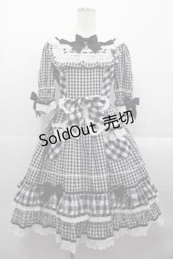 画像1: BABY,THE STARS SHINE BRIGHT / Milky Gingham Dollワンピース  黒Ｘ白 I-25-10-21-044-BA-OP-SA-ZI