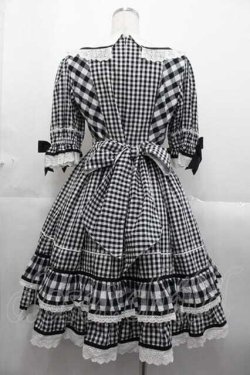 画像2: BABY,THE STARS SHINE BRIGHT / Milky Gingham Dollワンピース  黒Ｘ白 I-25-10-21-044-BA-OP-SA-ZI