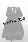 Eieyom（海外ロリィタ） / はしごレースリボン襟ジャンパースカート M 黒Ｘ白 I-25-10-21-054-LO-OP-SA-ZI