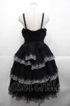 画像2: Moi-meme-Moitie / シャンデリアレース3段ティアードジャンパースカート  黒Ｘ白 I-25-10-21-057-MO-OP-SA-ZI (2)