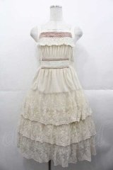 OZZ ANGELO / レース3段ジャンパースカート  アイボリー I-25-10-21-061-OO-OP-SA-ZI