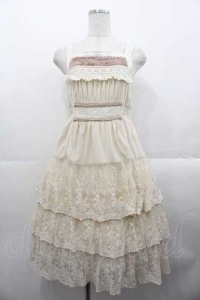 OZZ ANGELO / レース3段ジャンパースカート  アイボリー I-25-10-21-061-OO-OP-SA-ZI