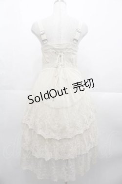 画像2: OZZ ANGELO / レース3段ジャンパースカート  アイボリー I-25-10-21-061-OO-OP-SA-ZI