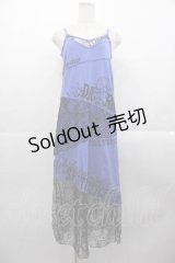GHOST of HARLEM / 蜘蛛の巣レース切替キャミカットワンピース  青Ｘ黒 I-25-10-21-063-GL-OP-SA-ZI