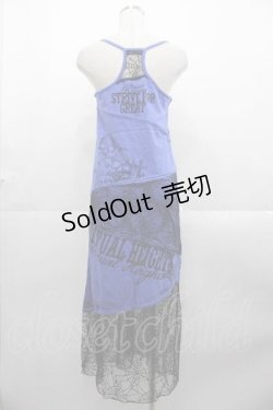 画像2: GHOST of HARLEM / 蜘蛛の巣レース切替キャミカットワンピース  青Ｘ黒 I-25-10-21-063-GL-OP-SA-ZI
