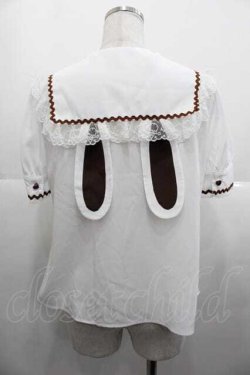 画像2: Angelic Pretty / Bunnyセーラーブラウス  白Ｘブラウン I-25-10-21-006-AP-BL-SA-ZI