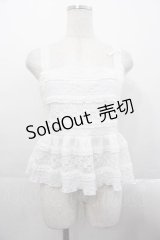 merry jenny / リボンレースペプラムビスチェ  ホワイト I-25-10-21-064-LO-TO-SA-ZI