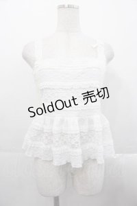 merry jenny / リボンレースペプラムビスチェ  ホワイト I-25-10-21-064-LO-TO-SA-ZI