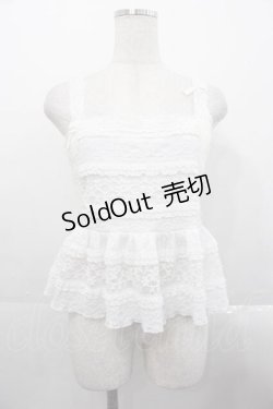 画像1: merry jenny / リボンレースペプラムビスチェ  ホワイト I-25-10-21-064-LO-TO-SA-ZI