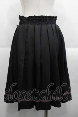 画像2: axes femme POETIQUE / ロゴ刺繍プリーツスカート  黒Ｘブラウン I-25-10-21-071-AX-SK-SA-ZI