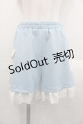 THE SILHOUETTE / フリルジャージショートパンツ  サックスＸ白 I-25-10-21-083-LO-PA-SA-ZI