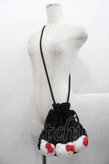 画像1: merry jenny / 【ハローキティコラボ】もこもこショルダーbag  黒ｘ白ｘ赤 I-25-10-21-087-LO-BG-SA-ZT335 (1)