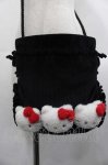 画像2: merry jenny / 【ハローキティコラボ】もこもこショルダーbag  黒ｘ白ｘ赤 I-25-10-21-087-LO-BG-SA-ZT335 (2)