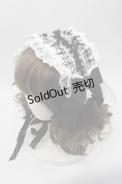画像1: BABY,THE STARS SHINE BRIGHT / Milky Gingham Dollヘッドドレス  黒Ｘ白 I-25-10-21-096-BA-AC-SA-ZI