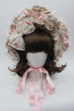 画像1: metamorphose / ローズハーフボンネット  アイボリーＸピンク I-25-10-21-098-ME-AC-SA-ZI
