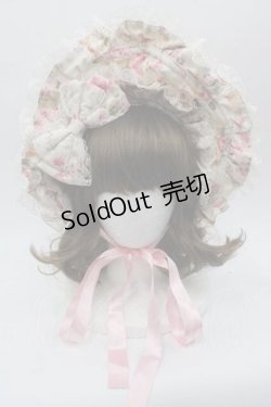 画像1: metamorphose / ローズハーフボンネット  アイボリーＸピンク I-25-10-21-098-ME-AC-SA-ZI