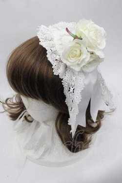 画像1: BABY,THE STARS SHINE BRIGHT / Rose Partyヘッドドレス  白 I-25-10-21-100-BA-AC-SA-ZI