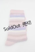 PINK HOUSE / ロゴ入りミックスボーダーソックス  ピンクＸラベンダー I-25-10-21-116-LO-ZA-SA-ZI