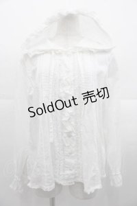 PINK HOUSE / スコッチテリア刺繍ワッペン付きフードブラウス  白 I-25-10-21-011-LO-BL-SA-ZI