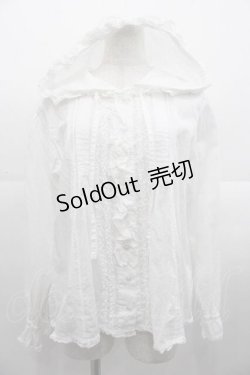 画像1: PINK HOUSE / スコッチテリア刺繍ワッペン付きフードブラウス  白 I-25-10-21-011-LO-BL-SA-ZI