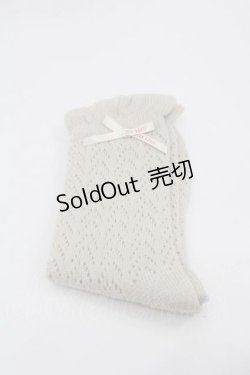 画像1: PINK HOUSE / 透かし柄ソックス  ベージュ I-25-10-21-119-LO-ZA-SA-ZI