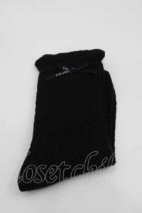 PINK HOUSE / 透かし柄ソックス  黒 I-25-10-21-121-LO-ZA-SA-ZI